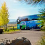 PCC Bus turning off the road into a ranch in central oregon