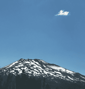 Mount Bachelor as the snow is melting off